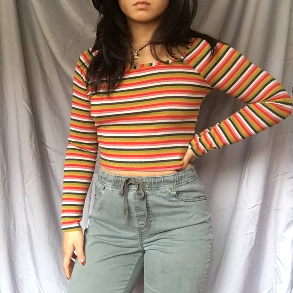 Retro Cropped Long Sleeve Size L